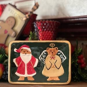 1997 Trim a Home Christmas Santa Angel Ceramic Soap Dish